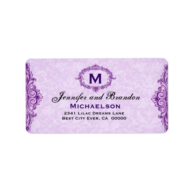 Purple Vintage FramePersonalized Label (Front)
