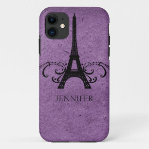 Purple Vintage French Flourish iPhone 11 Case