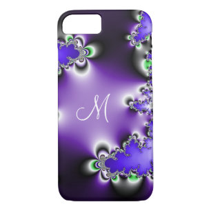 Purple Vintage Geometric Fractal Monogram Case-Mate iPhone Case
