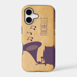 Purple Vintage Gramophone BT iPhone 5 Case