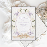 Purple Vintage Neutral Floral Baby Shower