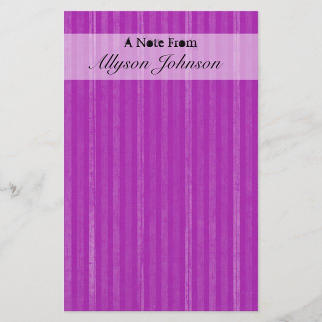 Purple Vintage Personalised Stationary Stationery (Front)