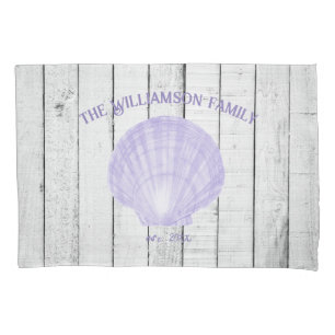 Purple Vintage Scallop Shell Pillow Case