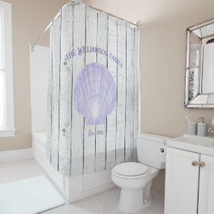 Purple Vintage Shell Shower Curtain