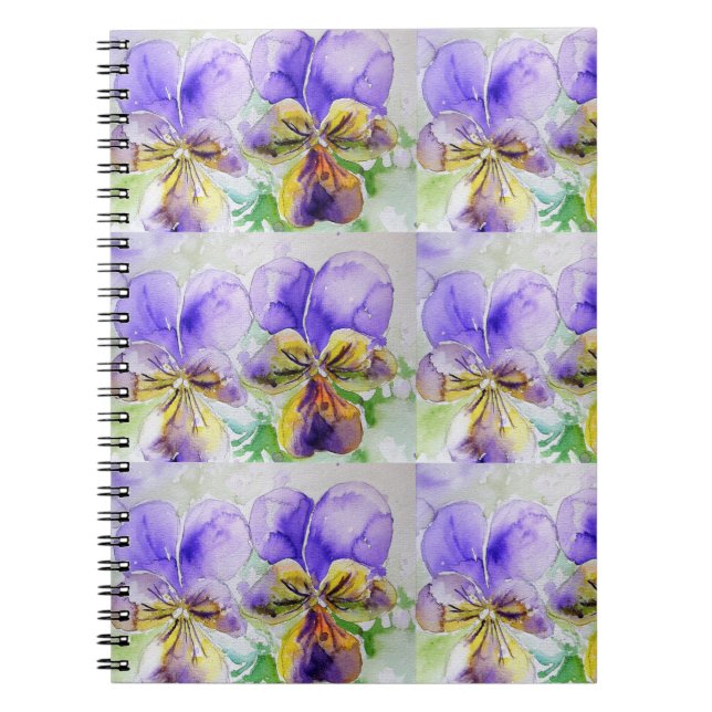 Purple Viola Violet Floral Flowers Notebook (Front)