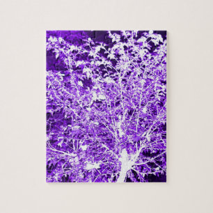 Purple Violet Abstract Tree Branches Jigsaw Puzzle