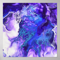 Purple Violet Blue Marble Abstract Fluid Art