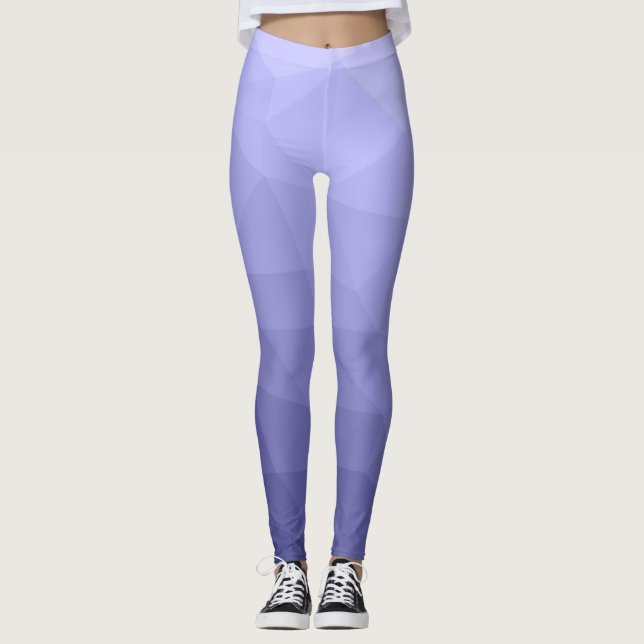 Purple violet  blue mesh ombre geometric pattern leggings (Front)