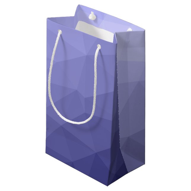 Purple violet  blue mesh ombre geometric pattern small gift bag (Front Angled)