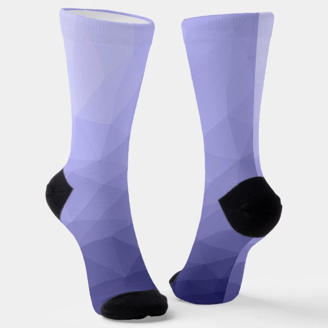 Purple violet  blue mesh ombre pattern socks (Angled)