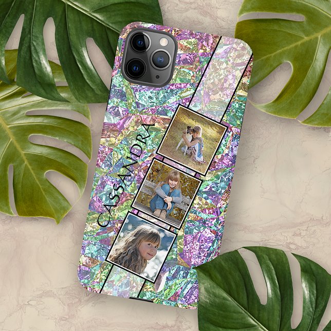Purple Violet Blue Turquoise Pink Marble Pattern iPhone Case (Creator Uploaded)