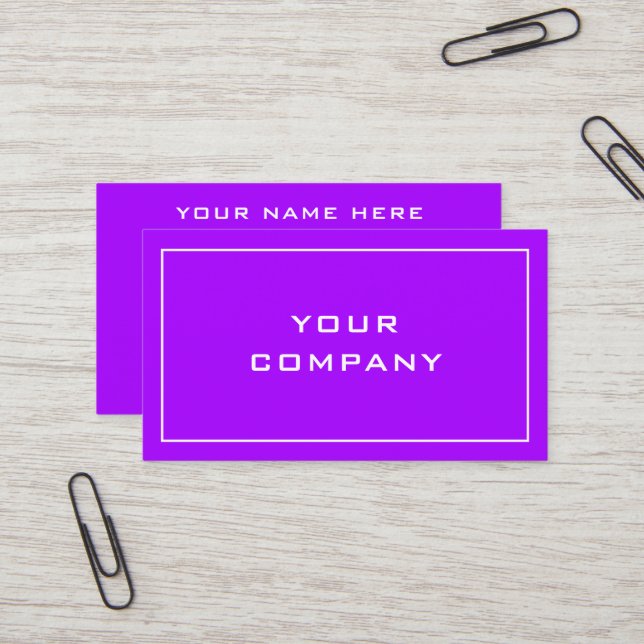 Purple Violet Colours Business Card Your Colour Fo (Front/Back In Situ)