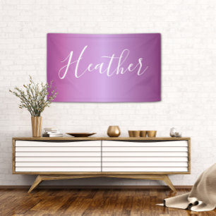 Purple Violet & Custom White Script Banner