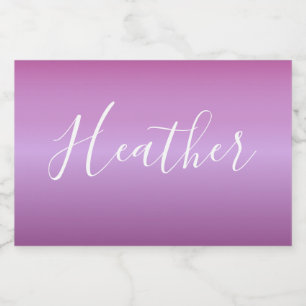 Purple Violet & Custom White Script Food Label