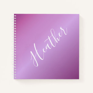Purple Violet & Custom White Script Notebook