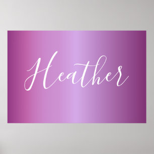 Purple Violet & Custom White Script Poster