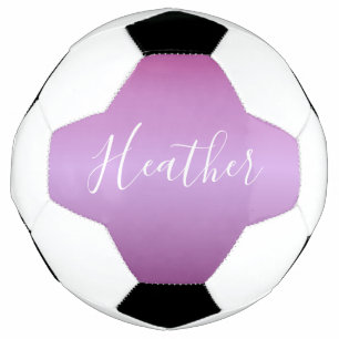 Purple Violet & Custom White Script Soccer Ball