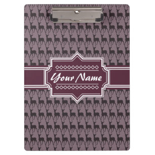Purple Violet Deer Personalised Name #V1 Clipboard