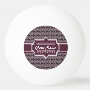 Purple Violet Deer Personalised Name   #V1 Ping Pong Ball