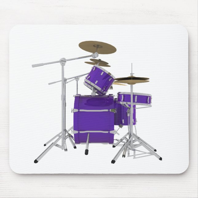 Purple / Violet Drum Kit: Mouse Pad (Front)