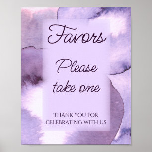 Purple violet Favours please take one Poster