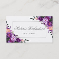 Purple Violet Floral Hair Stylist Appointment S