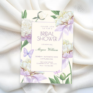 Purple violet Flower garden bridal shower Invitation