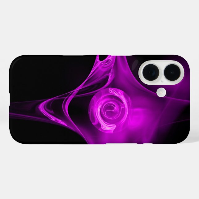 PURPLE VIOLET FRACTAL ROSE IN BLACK Case-Mate iPhone CASE (Back (Horizontal))