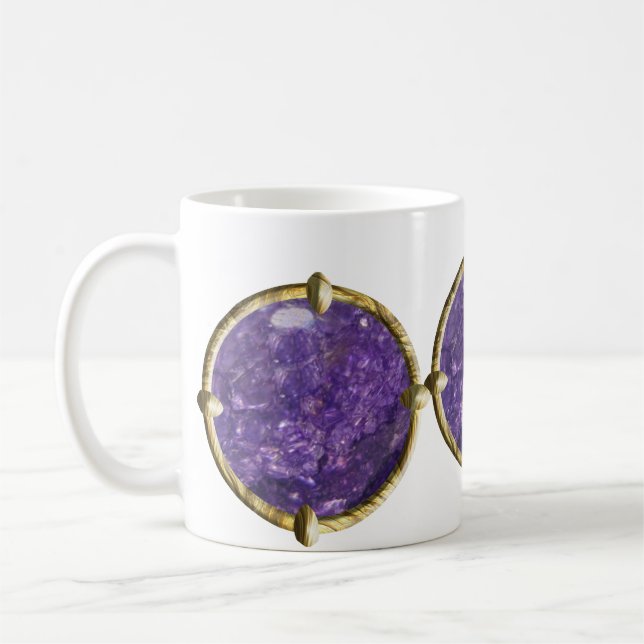 Purple, Violet Gem Coffee Mug (Left)