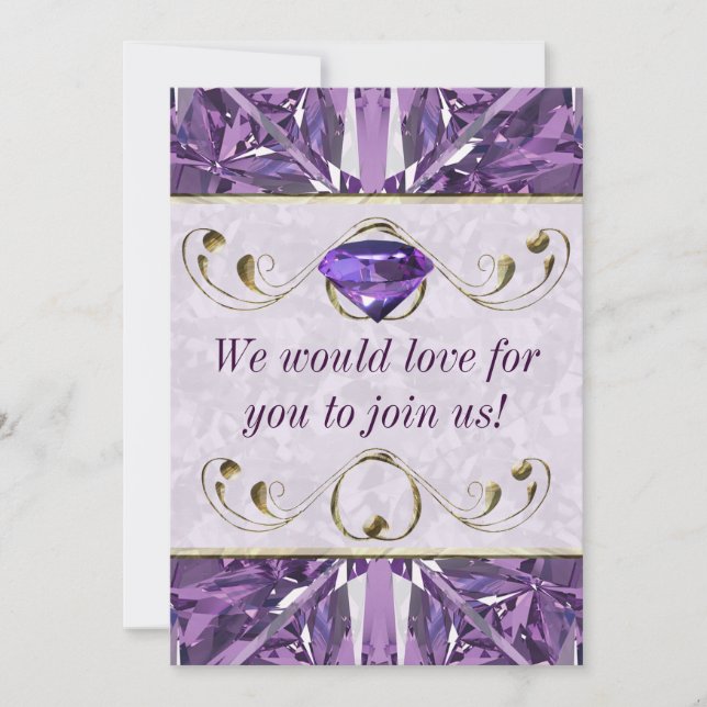 Purple, Violet Gem Invitation (Front)