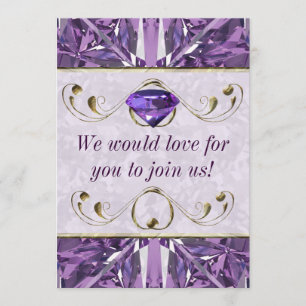 Purple, Violet Gem Invitation