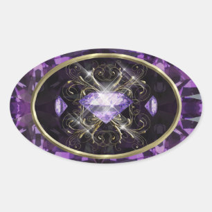 Purple, Violet Gem Oval Sticker
