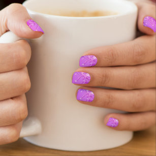 Purple Violet Glitter Sparkle Drips Minx Nail Art