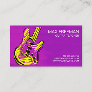 Purple Violet Guitar Teacher Business Card