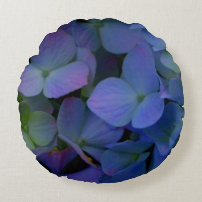 Purple violet Hydrangea Round Cushion (Front)