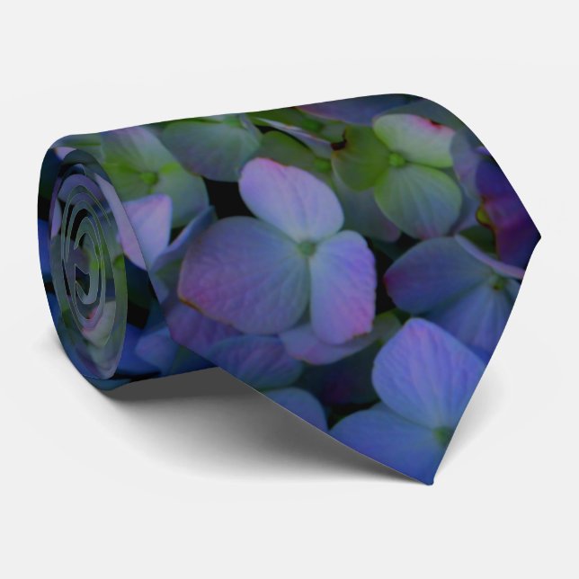 Purple violet Hydrangeas Tie (Rolled)