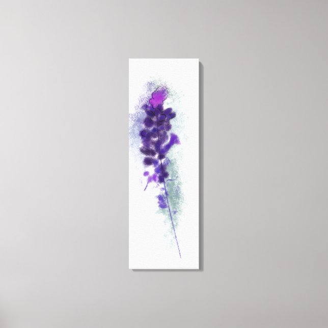 Purple Violet Lavander Flowers Painting Canvas Print (Front)