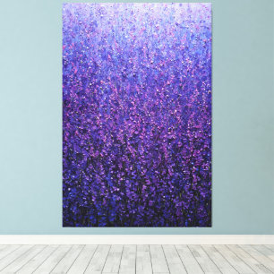 Purple Violet Lavender Field Abstract Wall Art