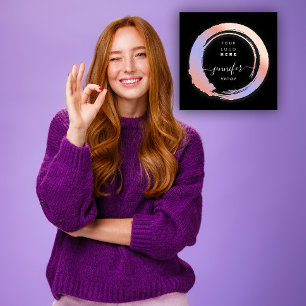 Purple Violet Minimalism Custom QR LOGO SHOP Square Business Card