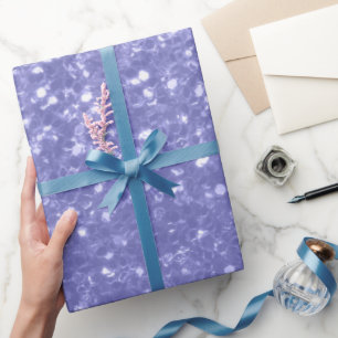 Purple violet periwinkle faux sparkles glitter wrapping paper