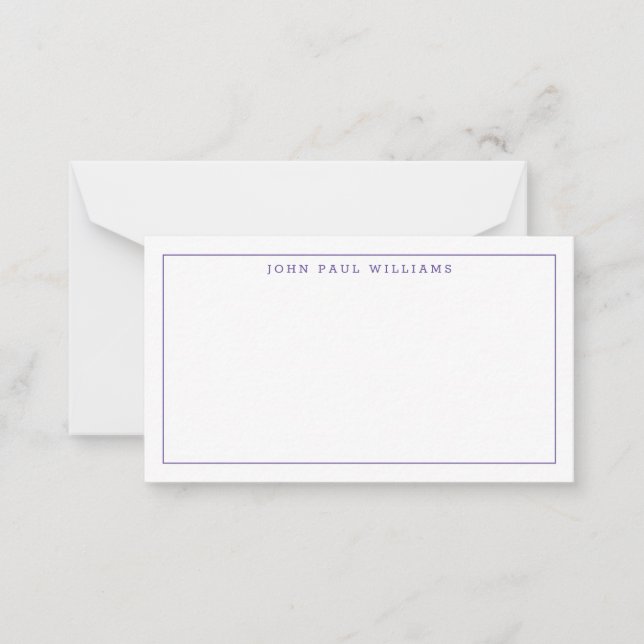 Purple Violet Professional Formal Thin Border Card (Front)