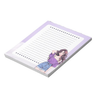 Purple Violet Simple Cute Anime Boho Notepad