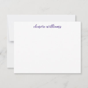 Purple Violet Stylish Trendy Modern Elegant Script Card