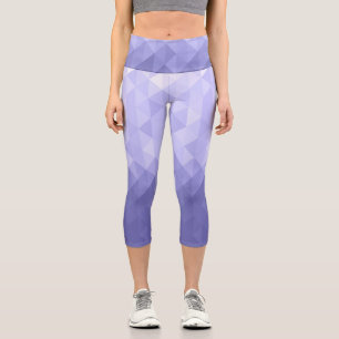 Purple violet triangle geometric squares capri leggings
