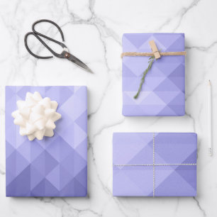 Purple violet triangle geometric squares wrapping paper sheet