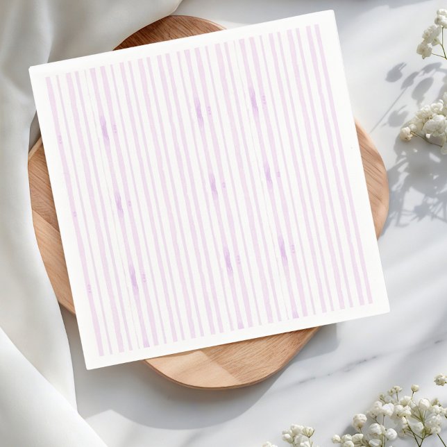 Purple | Violet Watercolor Striped Napkin (Creator Uploaded)