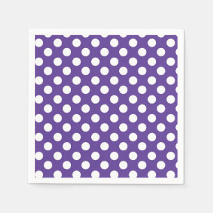 Purple Violet & White Polka Dots Birthday Party Napkin