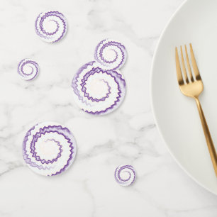 Purple violet white swirl tie dye party confetti