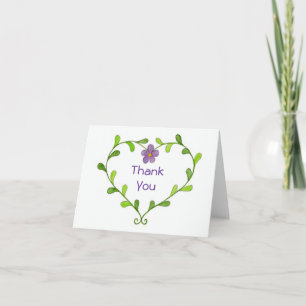 Purple Violet Wreath thank you card