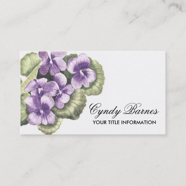 Purple Violets Business Card (Front)